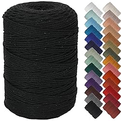 NOANTA Black Macrame Cord 3mm x 328yards, Colored