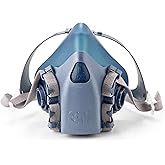 3M Reusable Respirator Half Facepiece 7502, NIOSH, 3M Cool Flow Valve, Dual Airline Supplied Air Compatible, Integrated Dropdown Suspension, Bayonet Connections, For Chemical Handling, Painting, Med