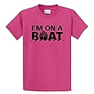 Comical Shirt Men's I'm On A Boat Funny Boating Shirt Pink 2XL