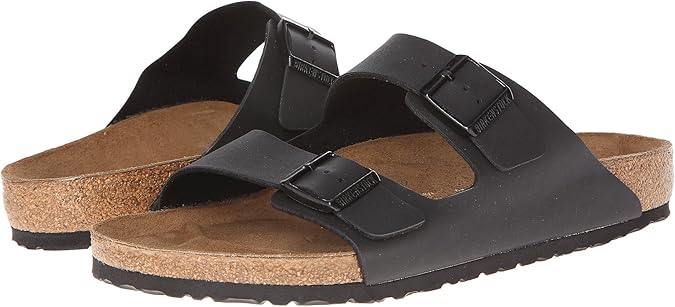 birkenstock arizona black birko flor narrow fit flat sandals