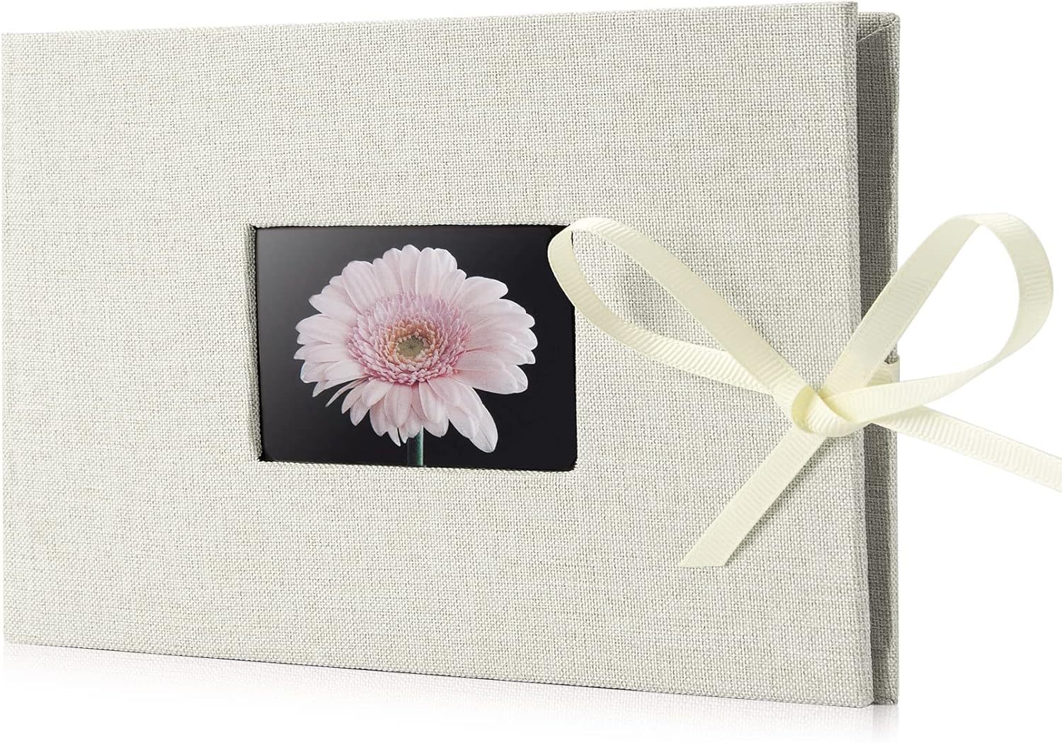 Photo Albums, Frames & Accessories - Fabmaker Small Photo Album 4x6, Picture Album Holds 24 Horizontal Photos, Linen Fabric Cover Picture Book for Photos with Front Window, Mini Brag Book Photo Books for Weddings Family Boudoir