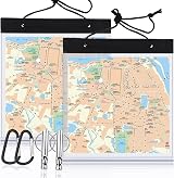 SANNIX 2Pcs Waterproof Map Case 31x28cm with Neck Strap Carabiner Whistle view 1