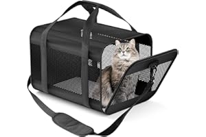 Prodigen Cat Carrier Dog Carriers for Small Dogs Soft Slided Airline Approved Collapsible Pet Travel Carrier, Small (16.3" L x 11.8" H x 12.4" W)