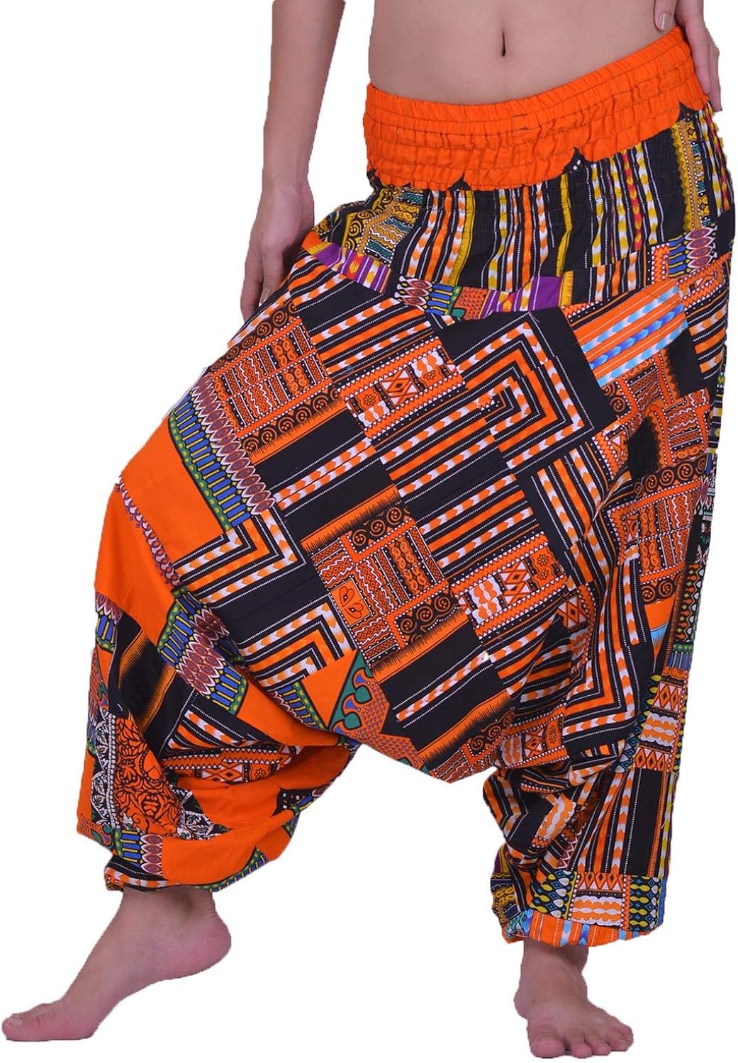 LOFBAZ Harem Yoga Pants for Women Patchwork Boho Hippie Bohemian Aladdin Unisex