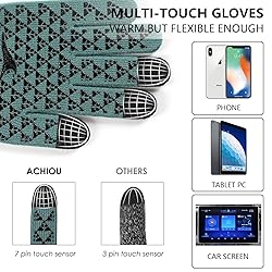 Achiou Winter Gloves for Men Women, Touch Screen