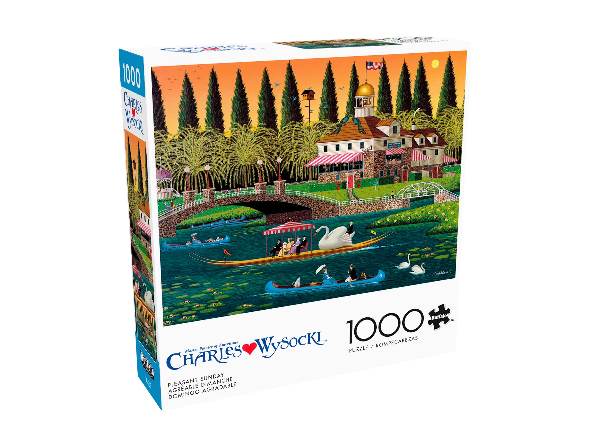 Buffalo Games – Pleasant Sunday – Charles Wysocki – 1000 Piece Jigsaw Puzzle ​ Colorful Puzzle for Adults – Precision-Cut Pieces, Beautiful Artwork, and Hours of Relaxing Fun