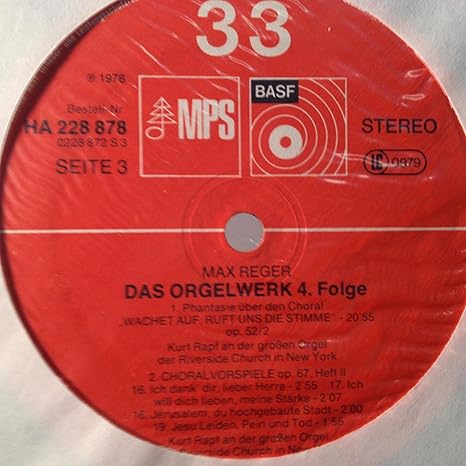 Kurt Rapf Kurt Rapf Max Reger Das Orgelwerk 4 Vinyl Record Amazon Com Music