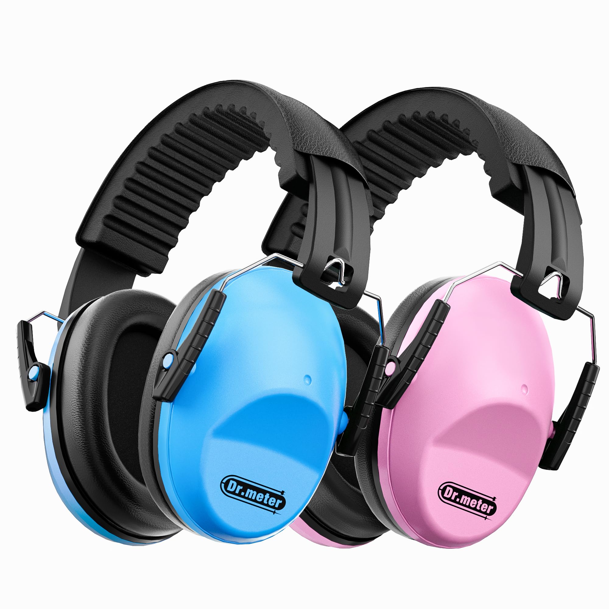 Dr.meter Ear Defenders Children, Kids Ear Defenders SNR 27.4dB Noise Cancelling Headphones for Kids Autism Sensory, Adjustable Headband, Hearing Protection for Fireworks Monster Truck Blue + Pink