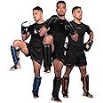 Sanabul Essential Kickboxing Shin Guards with Hook & Loop Straps Shin Pads for MMA Muay Thai and Martial Arts