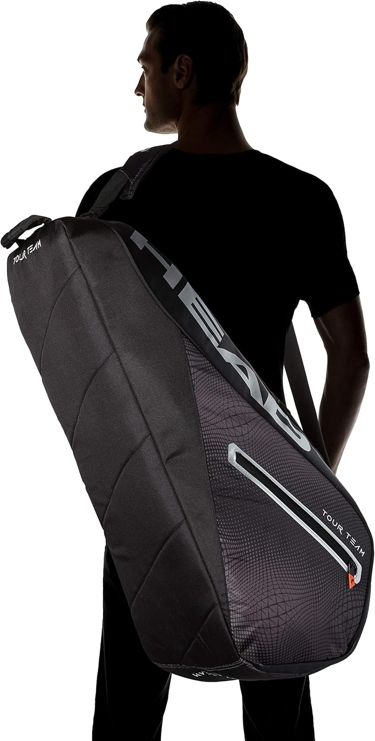HEAD Tour Team 6 Pack Combi Tennis Bag - Black/Silver : Sports & Outdoors