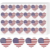Anwyll American Flag Heart Stickers - 480Pcs 1.5Inch USA Patriotic Seals Labels Stickers Self-Adhesive 4th of July Sticker Memorial Day Sticker for Independence Day Kids Reward Envelope Seal Card