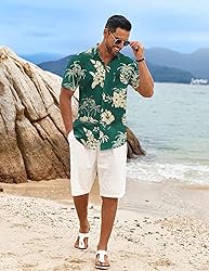 COOFANDY Mens Floral Beach Button Down Shirt