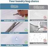 FUYOAL 6Pcs Mesh Laundry Bags with Zippers 50x40cm 40x30cm White M+S view 6