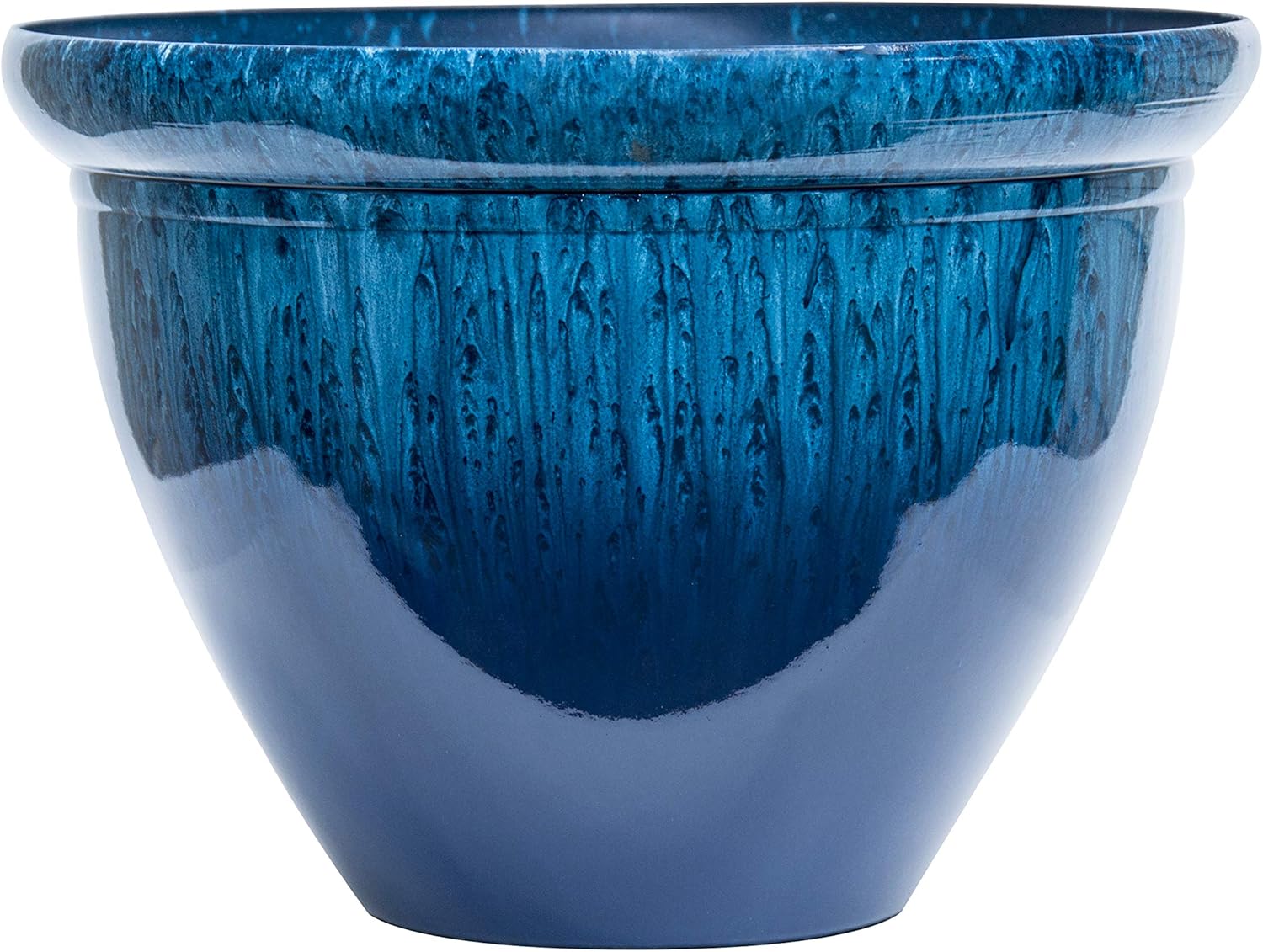 Resin Garden Planter by The Gateway Garden 16 Inch Diameter Faux Reactive Glaze