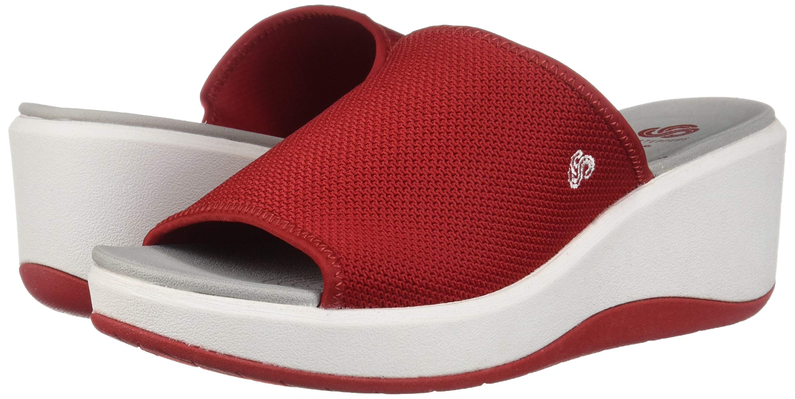 Clarks Women's Step Cali Bay Sandal, red Textile Knit, 090 W US - Image 7