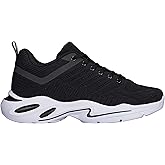 CALTO Men's Invisible Height Increasing Elevator Shoes - Black/White Super Lightweight Sporty Sneakers - 2.6 Inches Taller - Q330 - Size 11 D(M) US