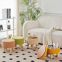 Wimarsbon Storage Ottoman, Modern Round Footrest