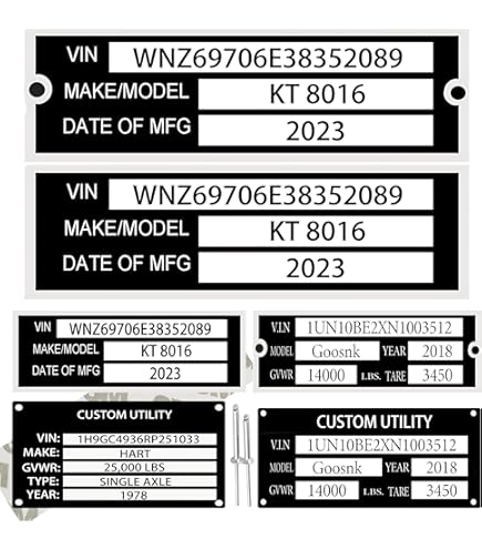 Pre-Engraved TRAILER VIN ID PLATE DATA TAG SERIAL MODEL NUMBER - Foto 4