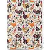 coedoaes Colorful Chicken Fleece Blanket - 50x60in Vintage Rooster and Flower Throw Blankets,Soft Cozy Lightweight, Ideal for Living Room Home Farmhouse Decor and Kids Women Girls Spring Gifts