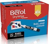 Berol DryWipe Whiteboard Marker Pens Bullet Tip Assorted 48 Pack
