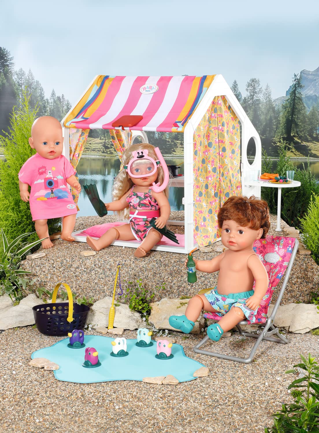 BABY Born Weekend House 832752 - Accessories for 36cm and 43cm for Toddlers - Includes House with Convertible Roof, Light & Sound Effects, and Accessories - Suitable for Kids from 3 Years