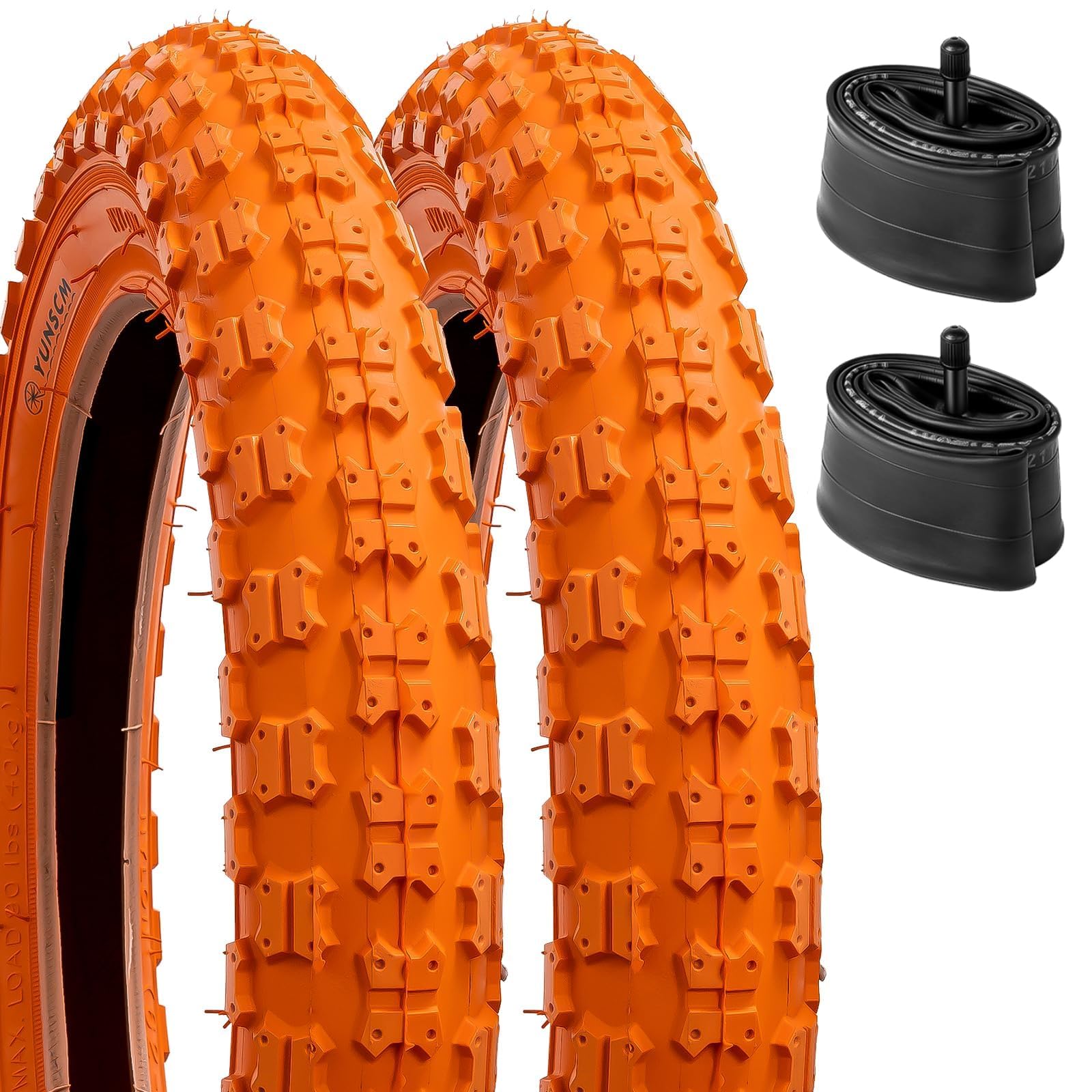 Photo 1 of YUNSCM 2-PCS 12.5" Kid Bike Tires 12 ½ X 2 ¼ (62-203) and 12.5" Heavy Duty Bike Tubes Schrader Valve Compatible with Mountain Bike12.5 x 2.25 12 1/2 x2 1/4 Bike Tires and Tubes (Y-557)
