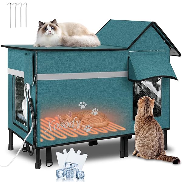 XOSODY HEATED CAT HOUSE FOR OUTSIDE CATS- 100%...