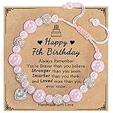 GBTBYS Happy Birthday Bracelet Gifts for 5-16 Year Old, Natural Stone Bracelets Birthday Gifts Ideas for Age 5 to 16 Daughter Granddaughter Niece