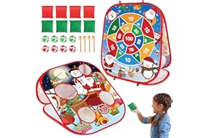 MALHAII Christmas Bean Bag Toss Games for Kids Adults, Christmas Party Games for Families Outdoor Indoor Holiday Dart Board for Kids Carnival Games Toys Christ mas Party Favors Gifts for Boys Girls Yard Games