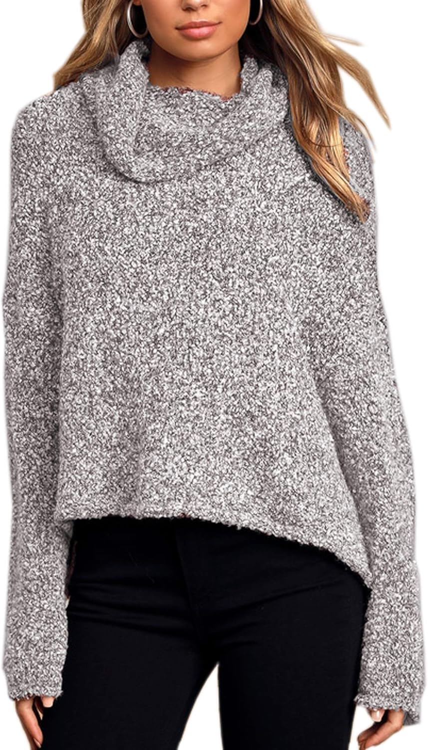 oversized gray turtleneck sweater