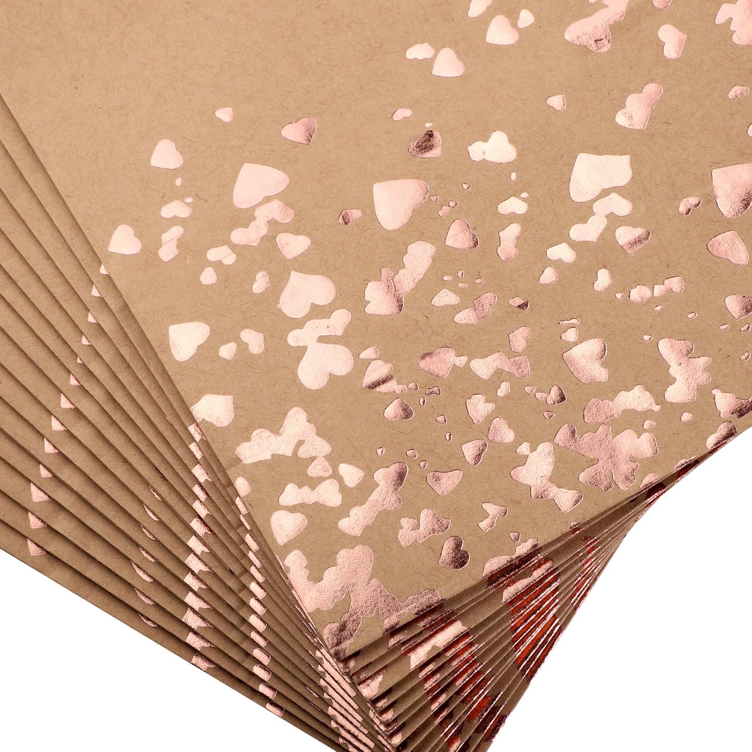 Cooraby 30 Pieces Heart Bronzing Rose Gold Kraft Paper Bags with 48 Stickers Candy Sweet Goodie Paper Bags for Wedding Birthday - Image 5