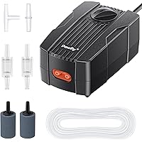 Pawfly Aquarium Air Pump Oxygen Pump for 10-120 Gallon Fish Tanks Buckets Dual Outlet Adjustable Ultra Quiet Aerator Pump wit