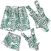 IFFEI Mommy and Me Swimsuit One Piece Ruffle V Neck Bathing Suits Family Matching Swimwear