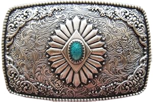 Vintage Silver Plated Southwest Belt Buckle Boucle de Ceinture