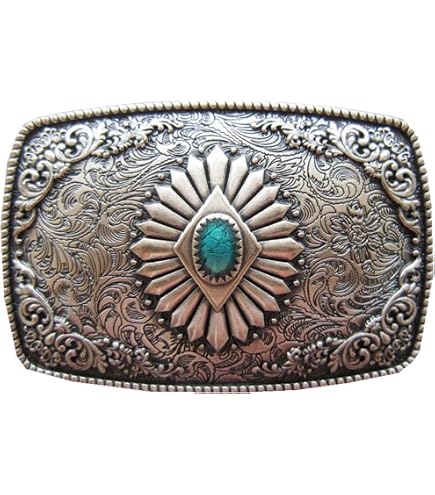 Boucle De Ceinture Vintage En Métal - Œil De Tigre, Style Cowboy Western Années 80 - Originale