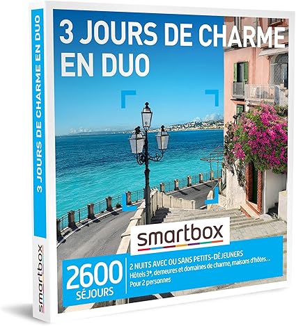 Smartbox Coffret Cadeau Couple Idee Cadeau Original Sejour De 3 Jours De Charme A 2 Pour Decouvrir De Nouvelles Contrees Amazon Fr Sports Et Loisirs