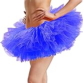 Phantomon Tutu Skirt Women's Teens Elastic 5 Layered Tulle Skirts Ultra Fluffy