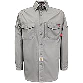 BOCOMAL FR Shirts 6oz Ripstop Durable Rugged Zipper Pocket Water Repellent Finish Fire Resistant Shirt-CAT2