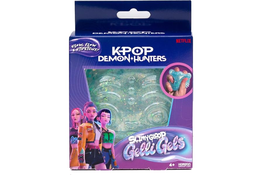 Horizon Group USA Slimygloop Gelli Gels, Kpop Demon Hunters Derpy | Slow-Flow Glitter Squishy Sensory Toys, Squeeze Stress Ball for Kids and Teens, Satisfying Sugar Squish Fidget
