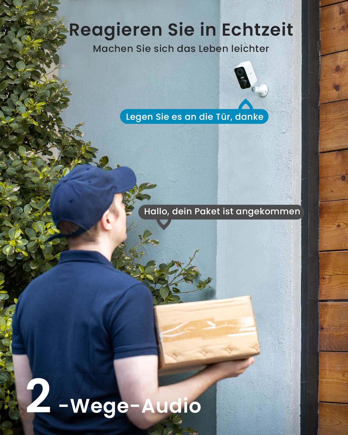 ieGeek 2K/3MP Überwachungskamera Aussen Akku，WLAN Kabellose Überwachungskamera außen/innen mit farbige Nachtsicht，PIR-Bewegungserkennung，Cloud/Memory Card，IP66，2-Wege Audio，2,4 GHz 6