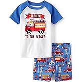 The Children's Place baby-boys And Toddler Short Sleeve Top and Shorts Snug Fit 100% Cotton 2 Piece Pajama Set