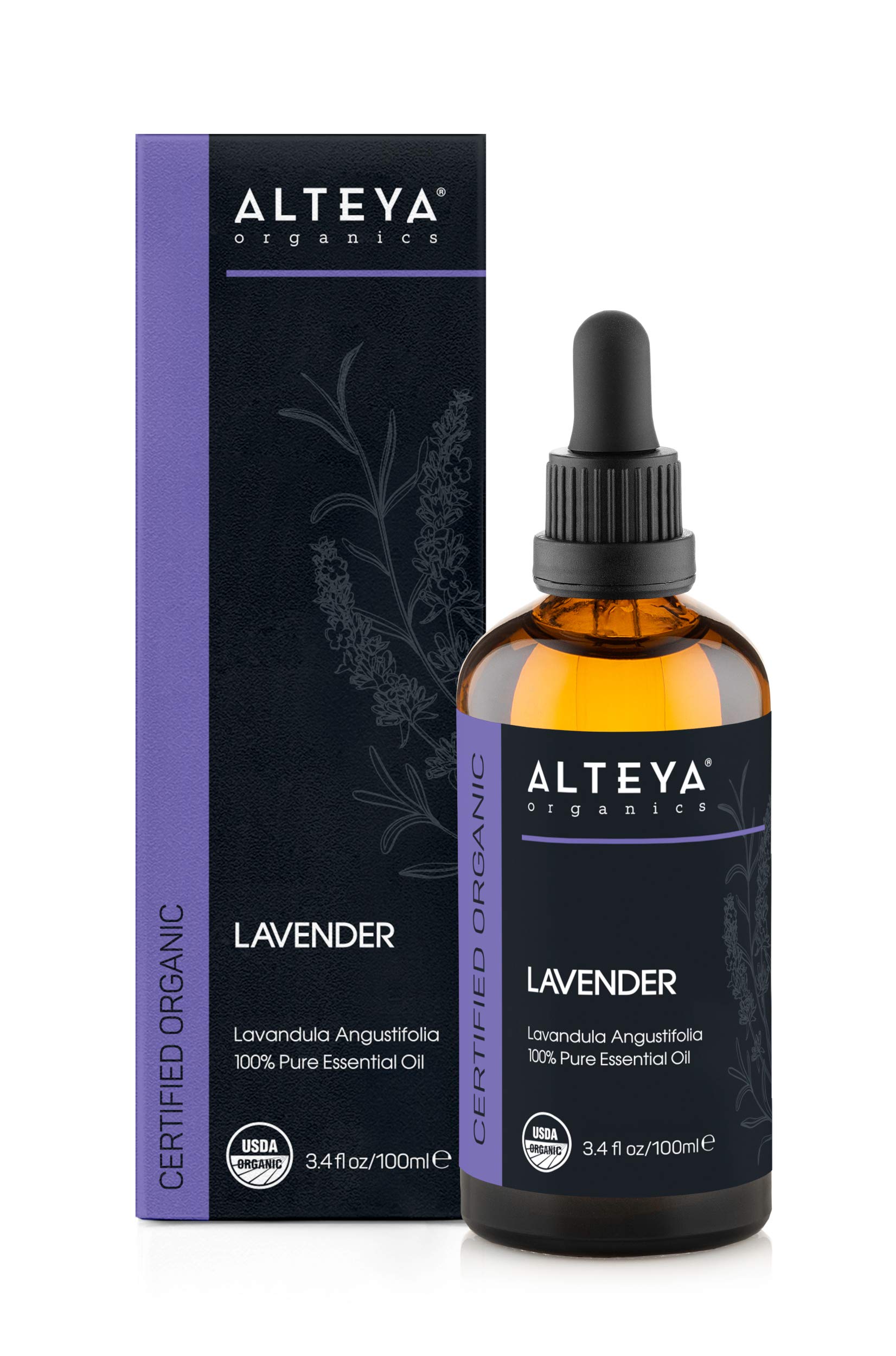 Alteya Organic Lavender Oil (Lavandula Angustifolia) 100 ml - 100% USDA Certified Organic Pure Natural Lavender Essential Oil Sold Directly by the Lavender Grower and Distiller Alteya Organics