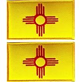 New Mexico Flag Patch New Mexico Flag Embroidery Patch for Hats, Tactical Bags, Jackets, Clothes Patch Team Military Patch（ 2 Pack）