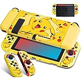Xcitifun Protective Case Compatible with Nintendo Switch 2017 TPU Cases for Girls Boys Kids Cartoon Cute Kawaii Character Switch Shell Compatible with Nintendo Switch Controller Cover - Yellow Laugh