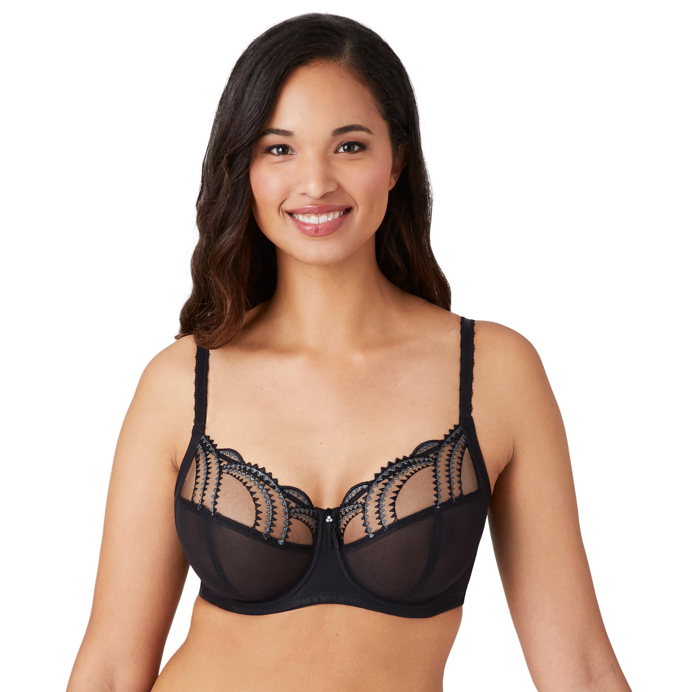 Wacoal Women’s Plus Size Evocative Edge Full Figure Underwire Bra, Black, 42DD