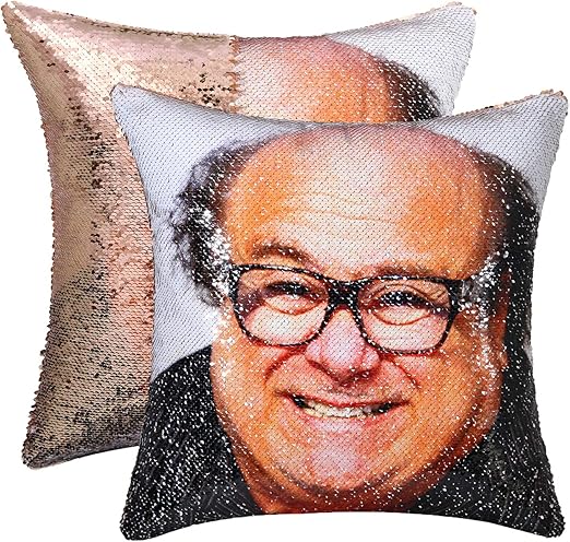 Amazon Com Cygnus Sequin Mermaid Pillow Cover Danny Devito Face