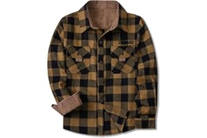 SANGTREE Boys and Mens Flannel Shirts Long Sleeve Button Down Plaid Shirts,Corduroy Collar