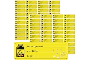 REMERABEL 1000 pcs Date Opened Date Expired Stickers 1.5 x 0.5 inch Medication Instruction Pharmacy Expiration Date Drugstore Label Drug Pills EXP Dates Sticker for Inventory Pills Organized