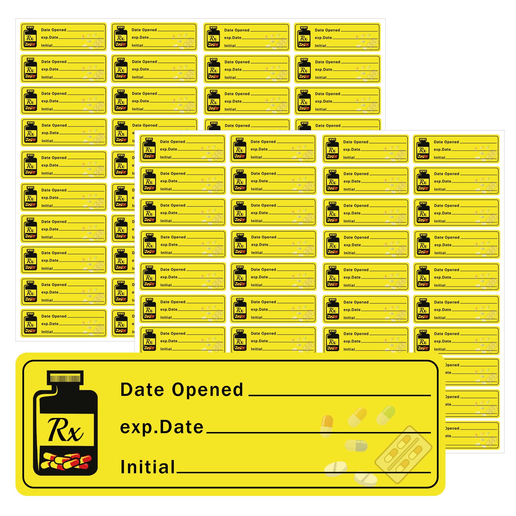1000 Pcs Date Opened/Expired Stickers 1.5 x 0.5 Inch - Medication Instruction Pharmacy Expiration Drugstore Label for Drug Pills Inventory Organization