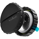 Keybudz AirTag Adhesive Mount - Ultra Secure &amp; Discreet (Black, 1 Pack) | Indestructible, IP68 Waterproof, 3M VHB, Dustproof, Shockproof, Stick-on, Find Your Luggage, Car, Bike &amp; More